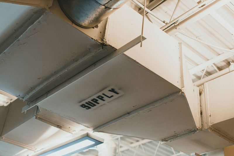 White metal air duct